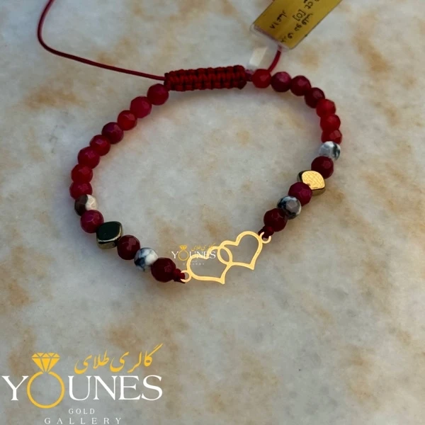 دستبند دو قلبی طلا لیزری